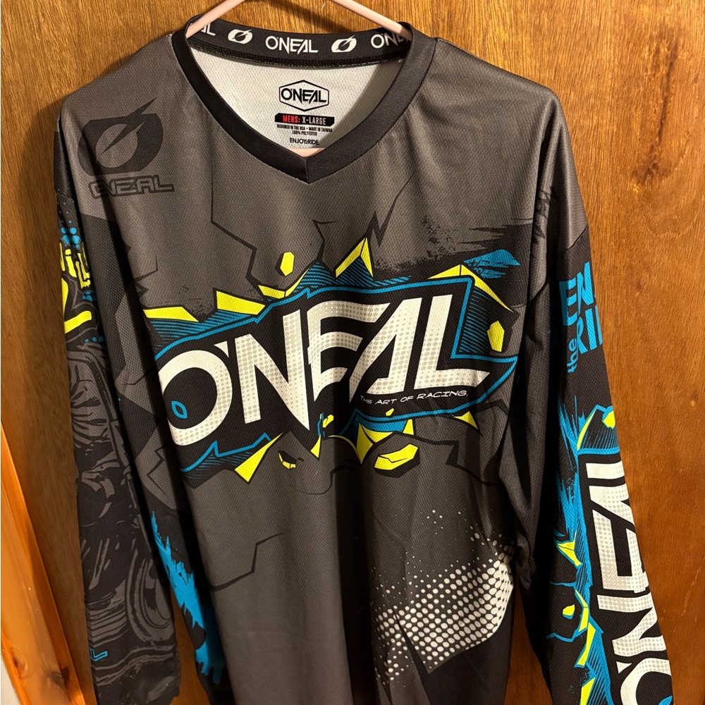 O'Neal Men's Black and Blue Long Sleeve Shirt